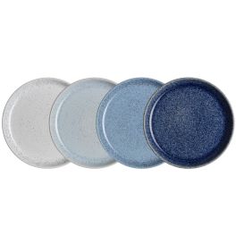 Denby Studio Blue  Medium Coupe Plates - set of 4